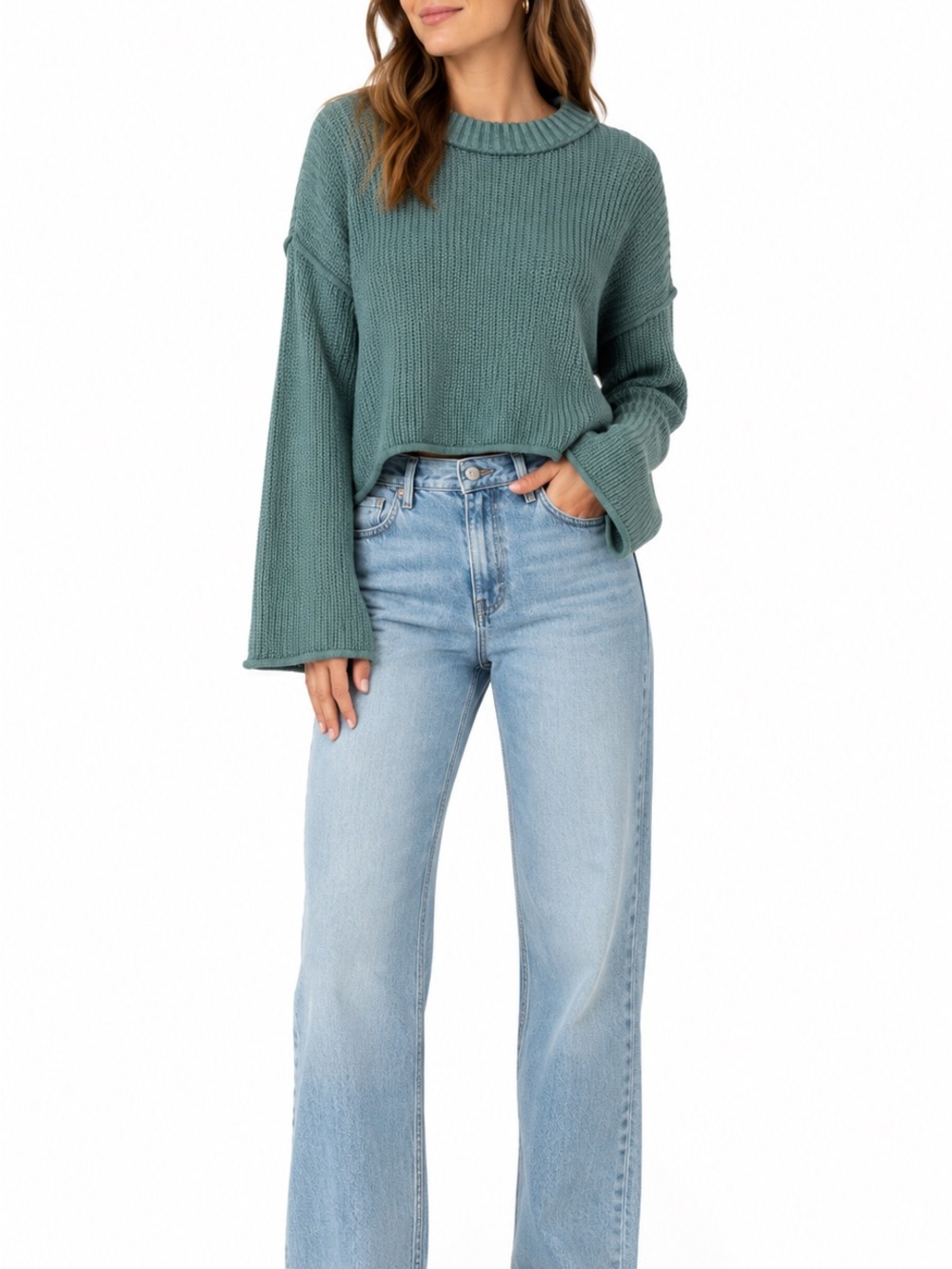 Wild Fable Size Small Turquoise Blue/Green Sweater